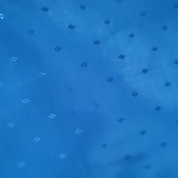 robyn's nest bright blue vintage high neck jabot tie dotted blouse top shirt L - Picture 4 of 6